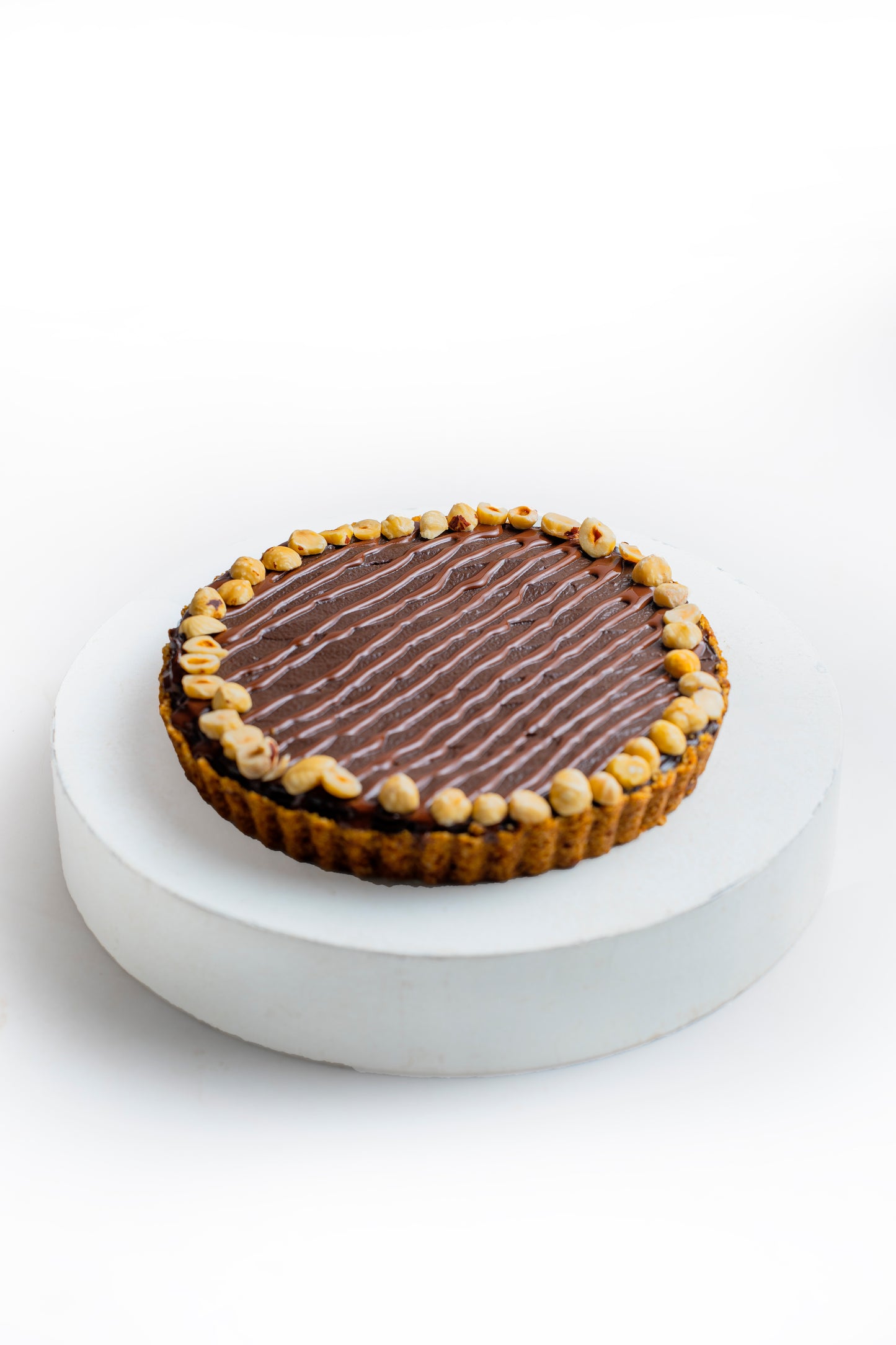 Dark chocolate hazelnut tart