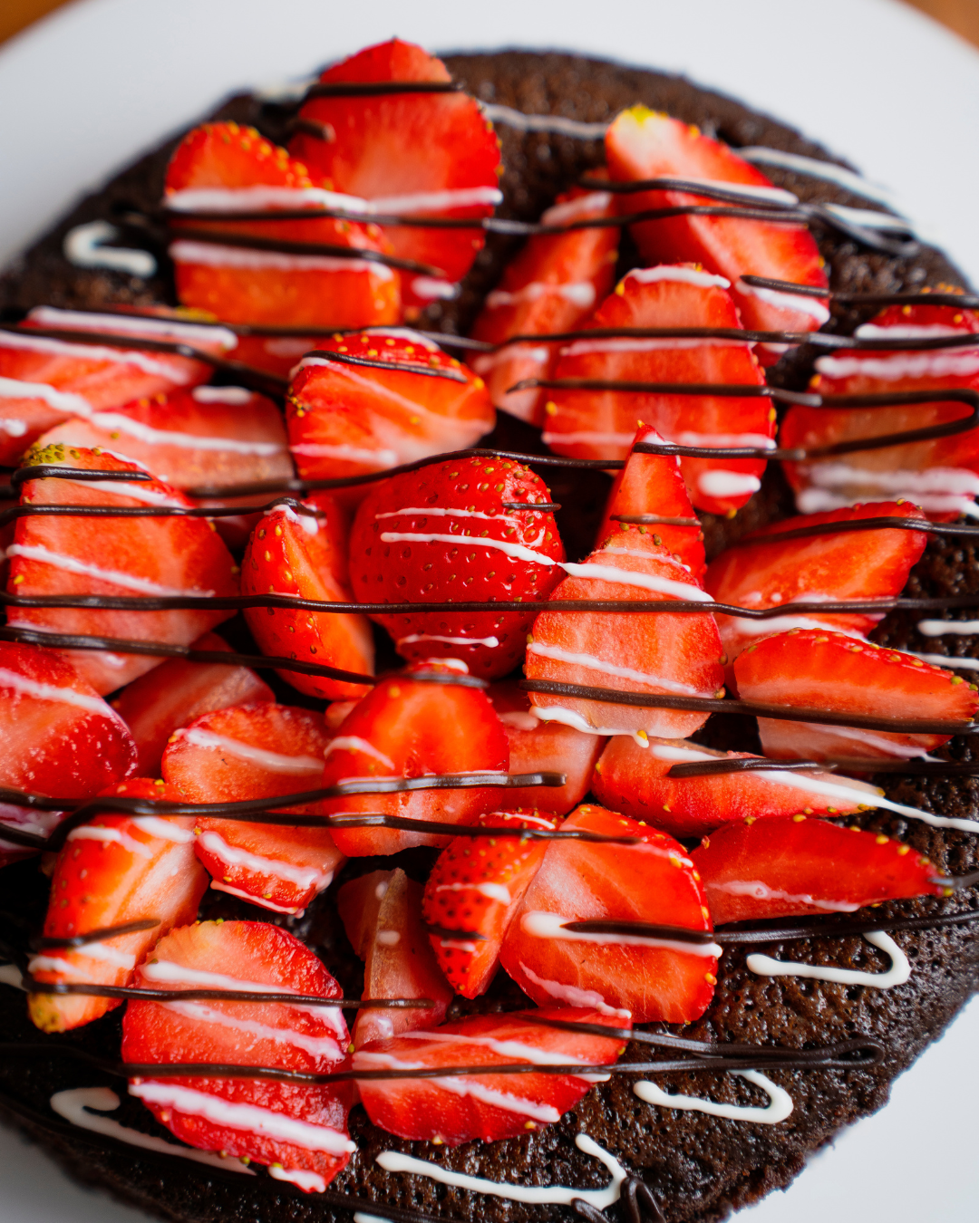 Strawberry Chocolate Fudge Cake