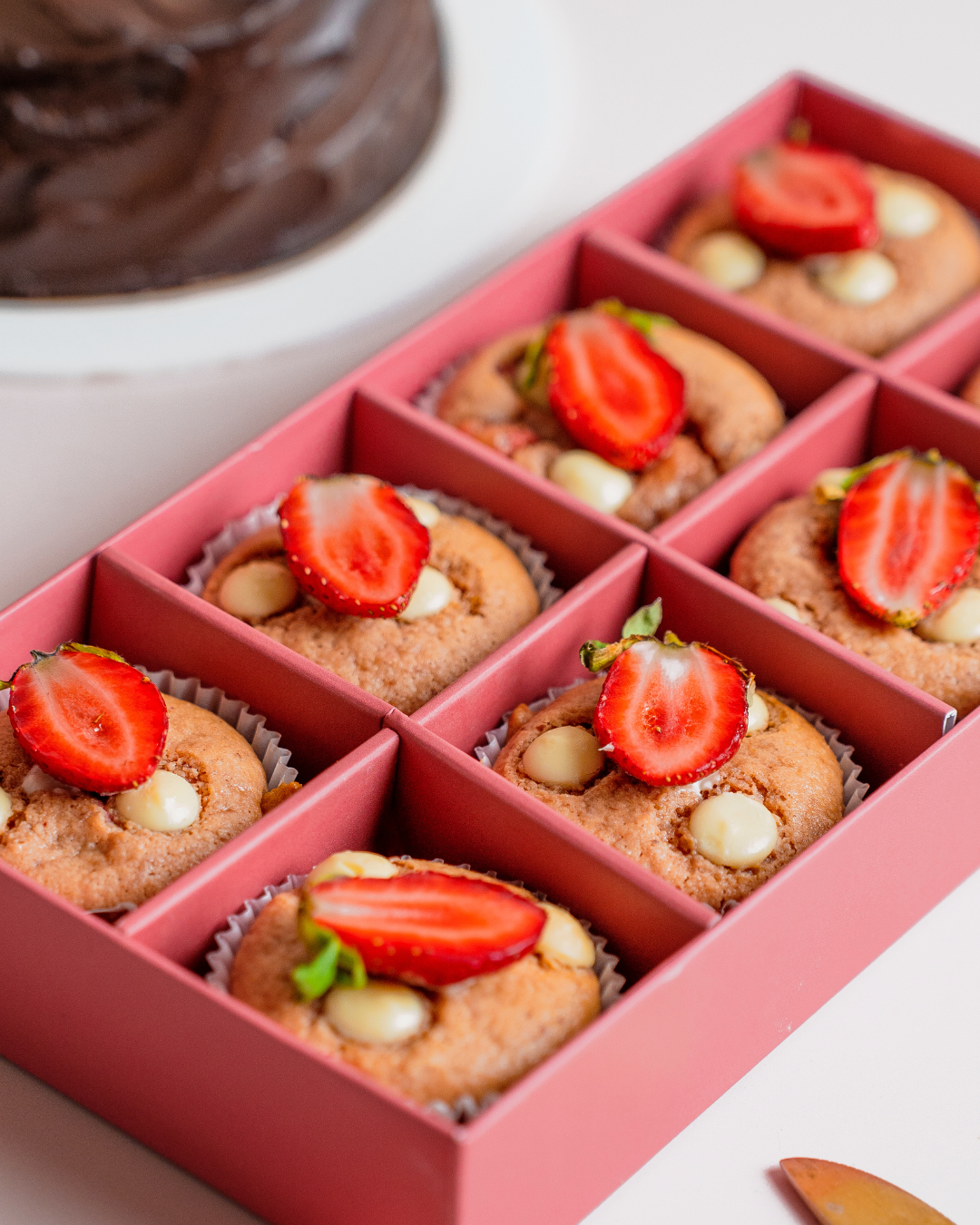Strawberry White Muffins Box
