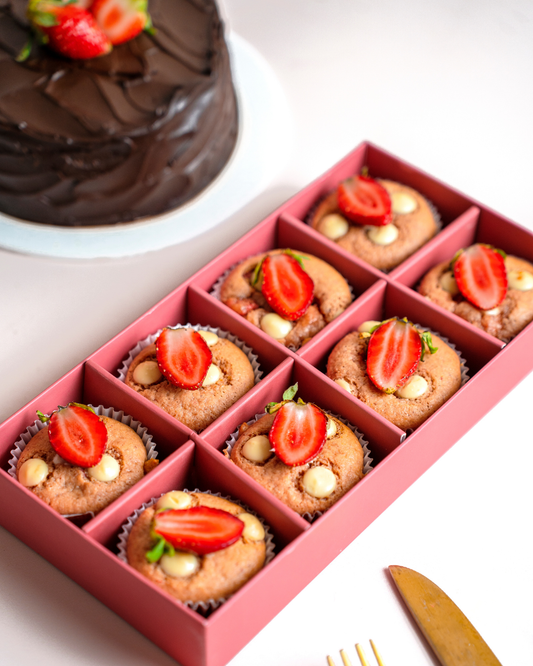 Strawberry White Muffins Box