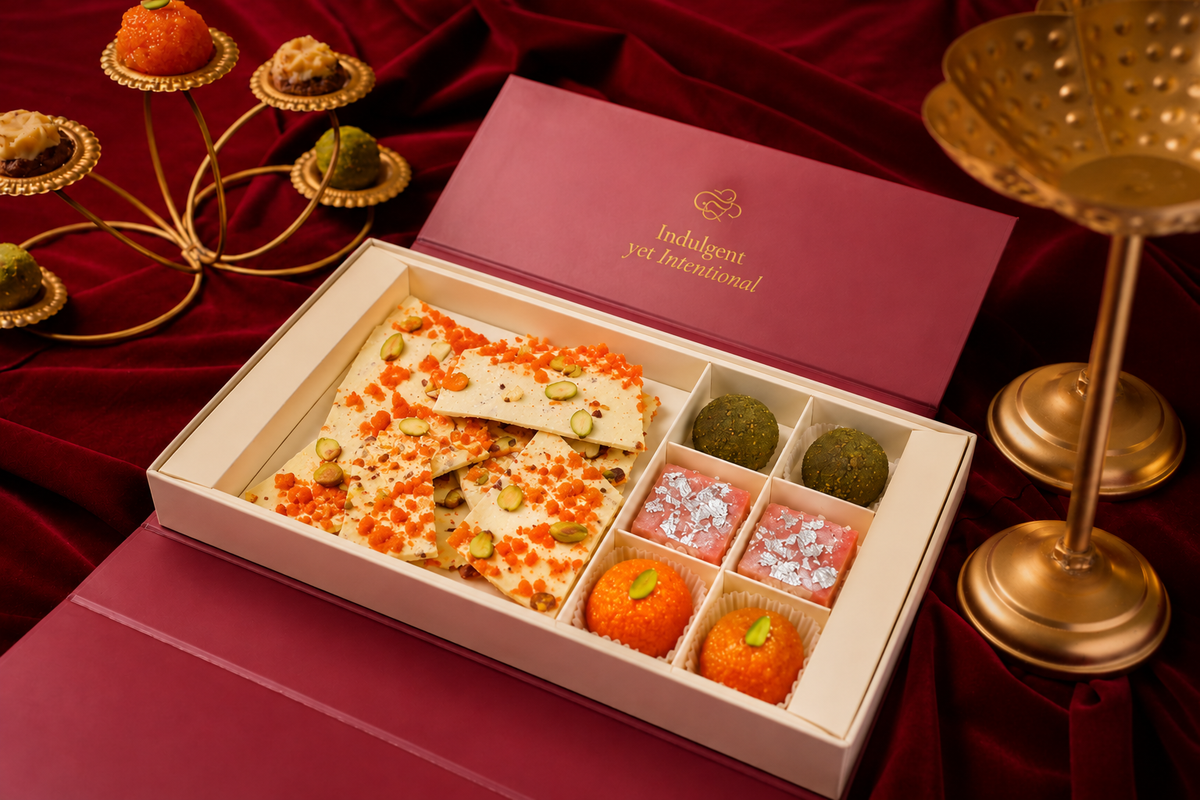 Assorted Diwali Mithai & Barks Hamper