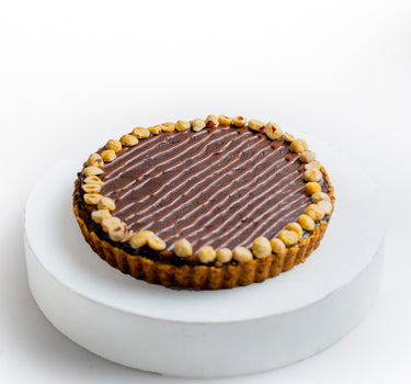 Dark chocolate hazelnut tart