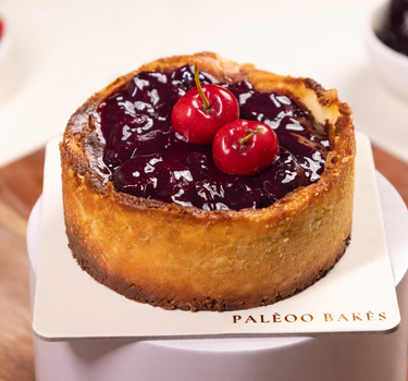 Burnt Vanilla Cherry Basque Cheesecake